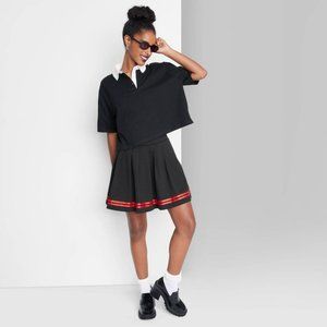 Women's Short Sleeve Rugby Shirt - Wild Fable Black Large